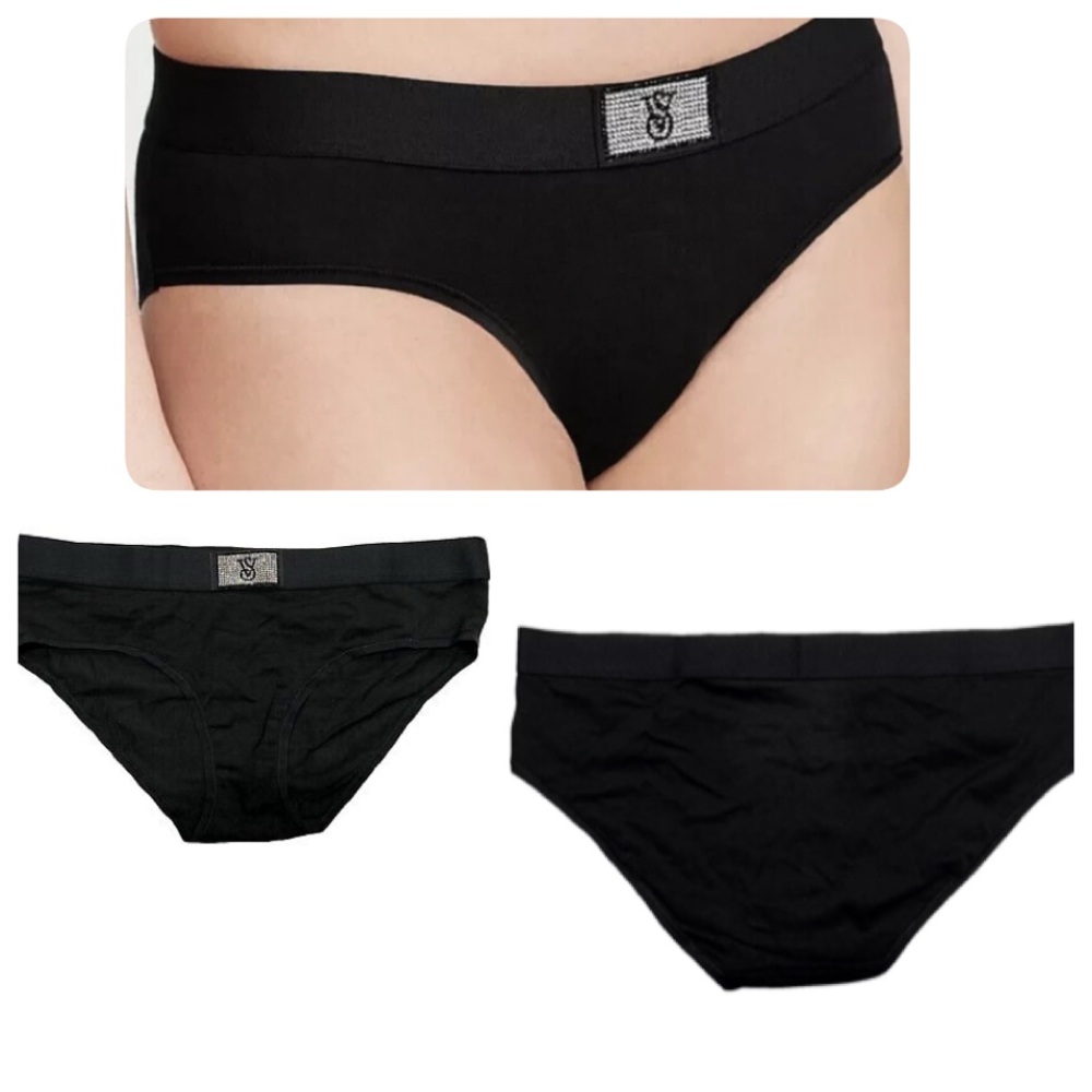 VICTORIA'S SECRET Black Hiphugger Hipster Pantie XL